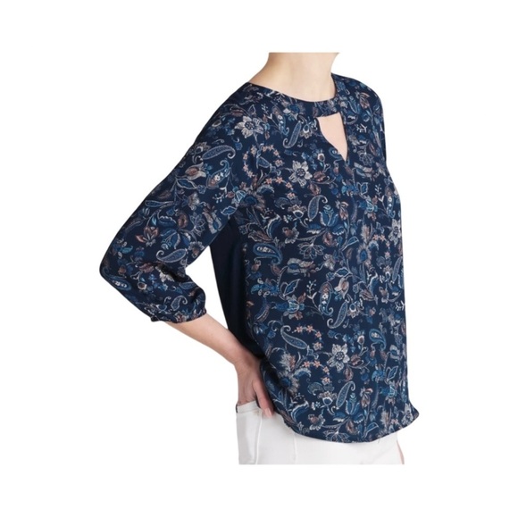 Papermoon Filippa Paisley Floral Print 3/4 Sleeve Blouse Top NWT Size M - Picture 3 of 10